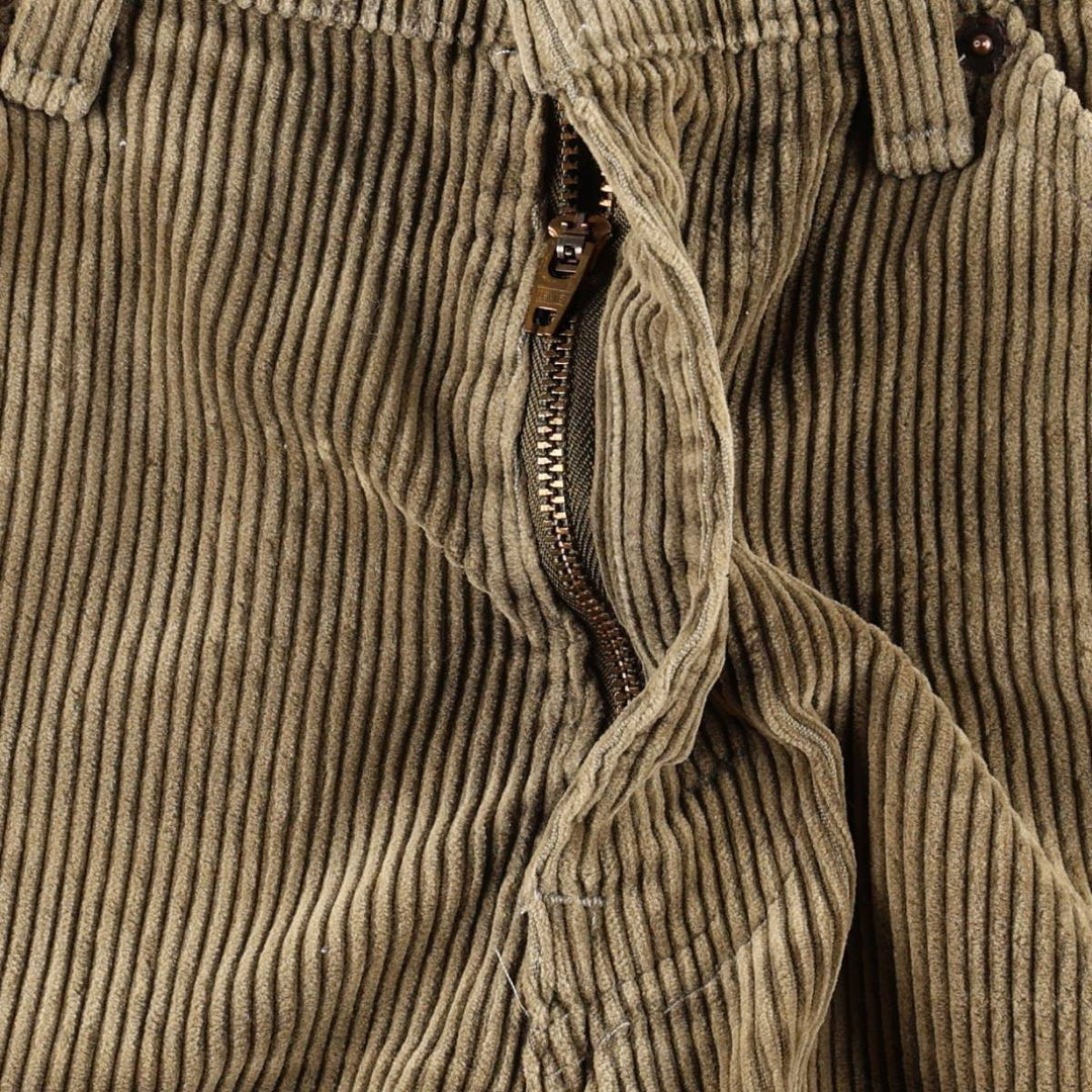 1990'S Levi's 565 Loose Fit Wide Leg Corduroy Pants, Made in USA, Men's Size W32 (approx.), Vintage cotton Khaki type sage green Vintage Second Hand