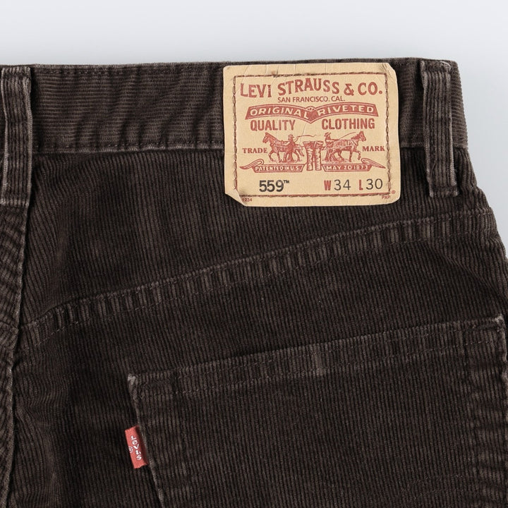 2000'S Levi's 559 Relaxed Straight Corduroy Pants, Men's W35 (approx.) cotton brown type Vintage Second Hand