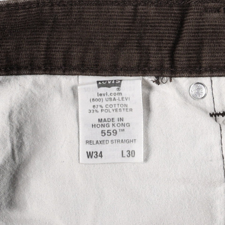 2000'S Levi's 559 Relaxed Straight Corduroy Pants, Men's W35 (approx.) cotton brown type Vintage Second Hand