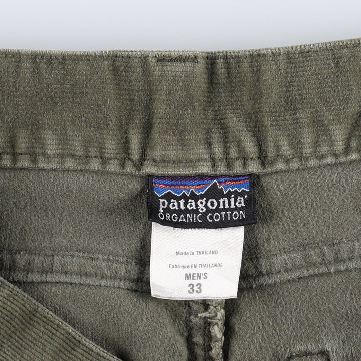 2000'S Patagonia Organic Cotton Corduroy Pants 55105F7, Men's W33 (approx.) Organic cotton Khaki type Vintage Second Hand