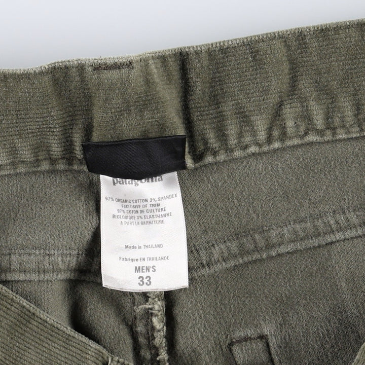 2000'S Patagonia Organic Cotton Corduroy Pants 55105F7, Men's W33 (approx.) Organic cotton Khaki type Vintage Second Hand