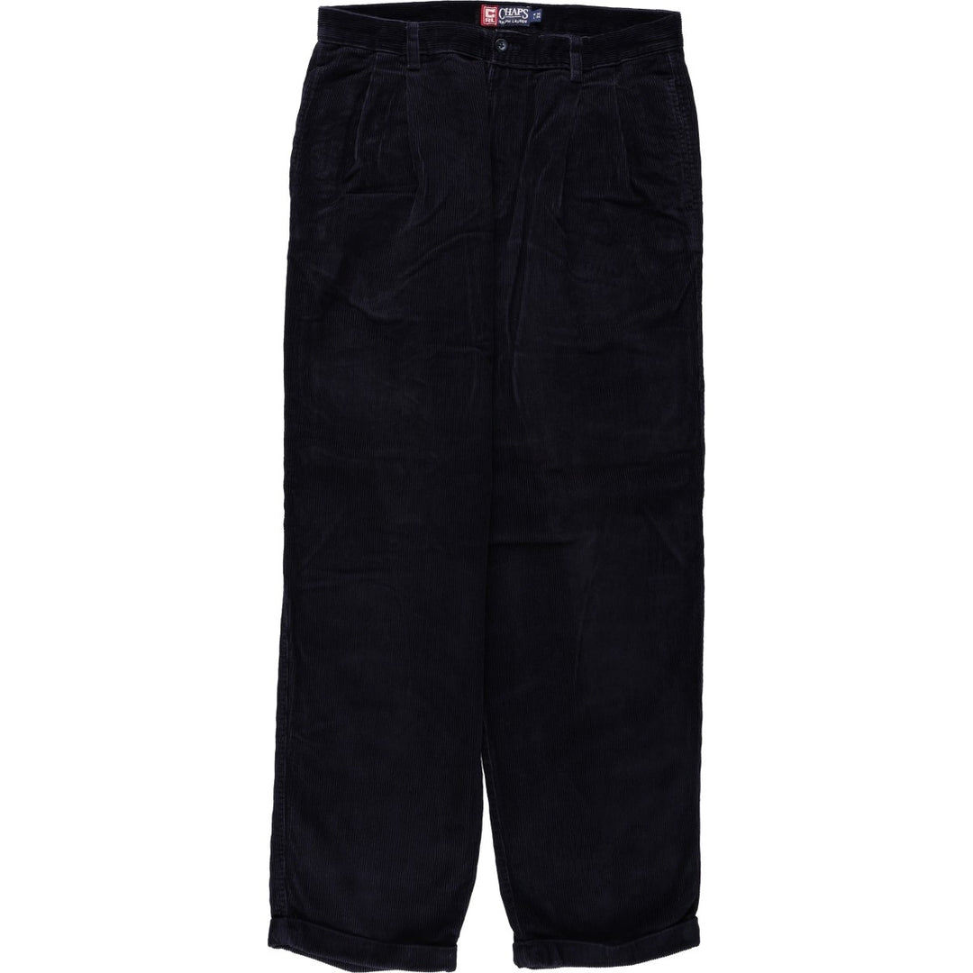 Ralph Lauren CHAPS corduroy pants, men's size W35 (approx.) unclear black type Vintage Second Hand