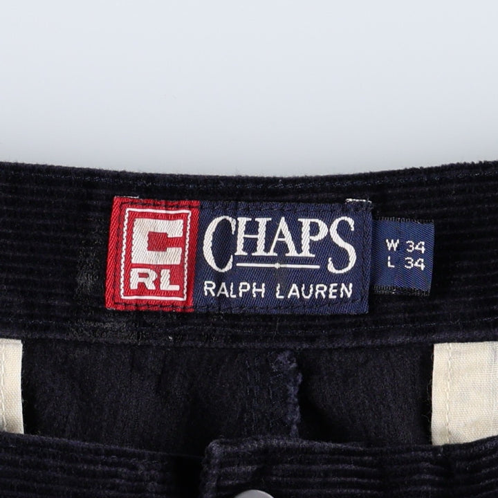 Ralph Lauren CHAPS corduroy pants, men's size W35 (approx.) unclear black type Vintage Second Hand