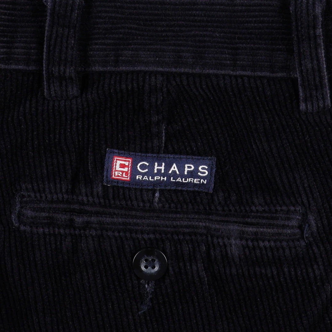 Ralph Lauren CHAPS corduroy pants, men's size W35 (approx.) unclear black type Vintage Second Hand
