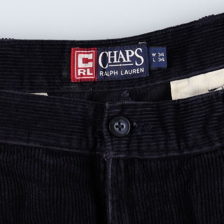 Ralph Lauren CHAPS corduroy pants, men's size W35 (approx.) unclear black type Vintage Second Hand