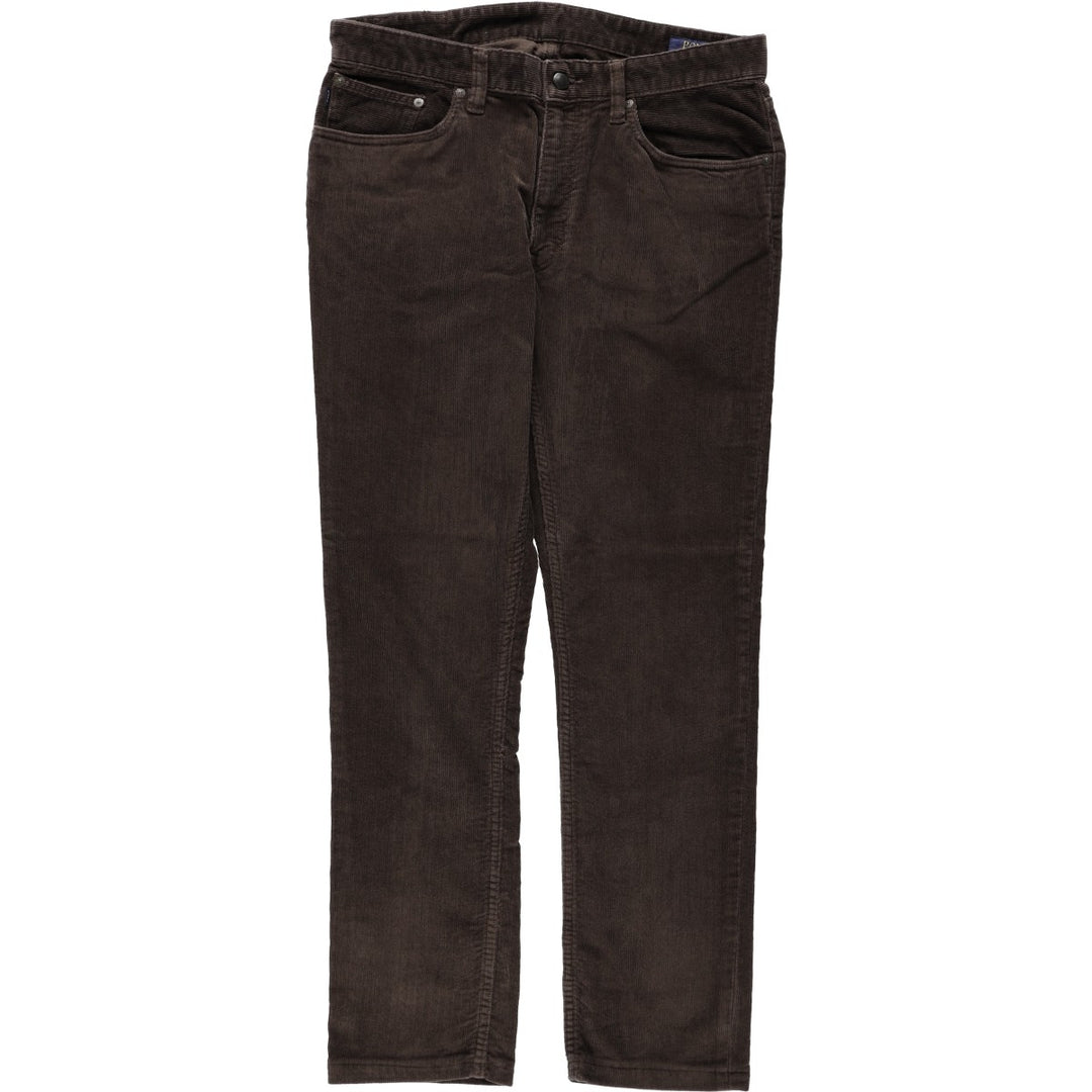 ~90'S Ralph Lauren POLO RALPH LAUREN SLIM FIT Corduroy Pants Men's W34 (approx.) Vintage cotton dark chocolate Vintage Second Hand