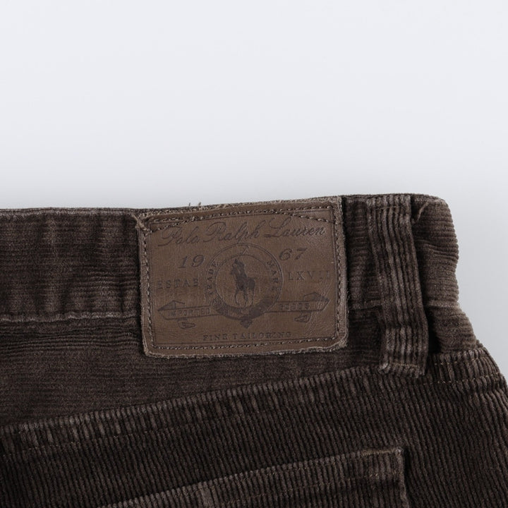 ~90'S Ralph Lauren POLO RALPH LAUREN SLIM FIT Corduroy Pants Men's W34 (approx.) Vintage cotton dark chocolate Vintage Second Hand