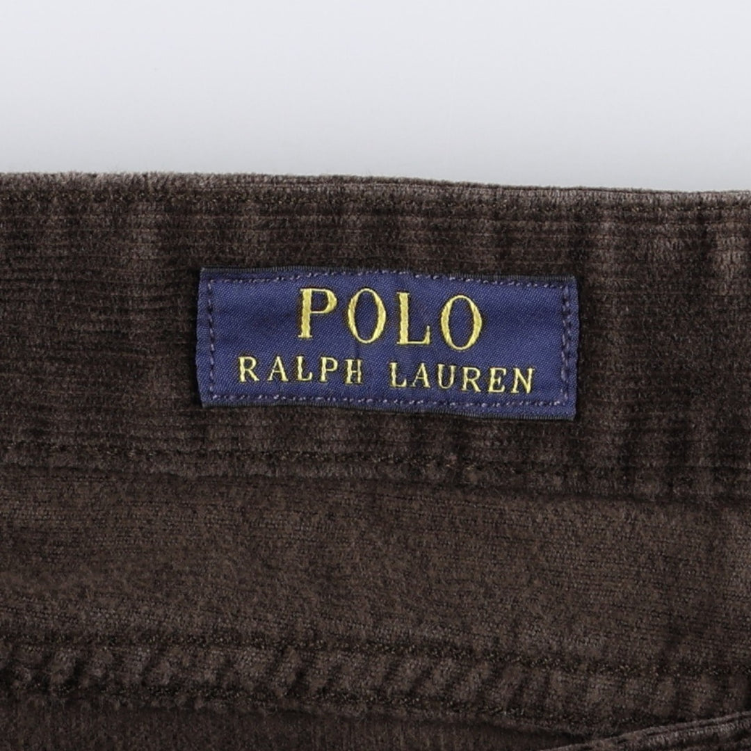 ~90'S Ralph Lauren POLO RALPH LAUREN SLIM FIT Corduroy Pants Men's W34 (approx.) Vintage cotton dark chocolate Vintage Second Hand