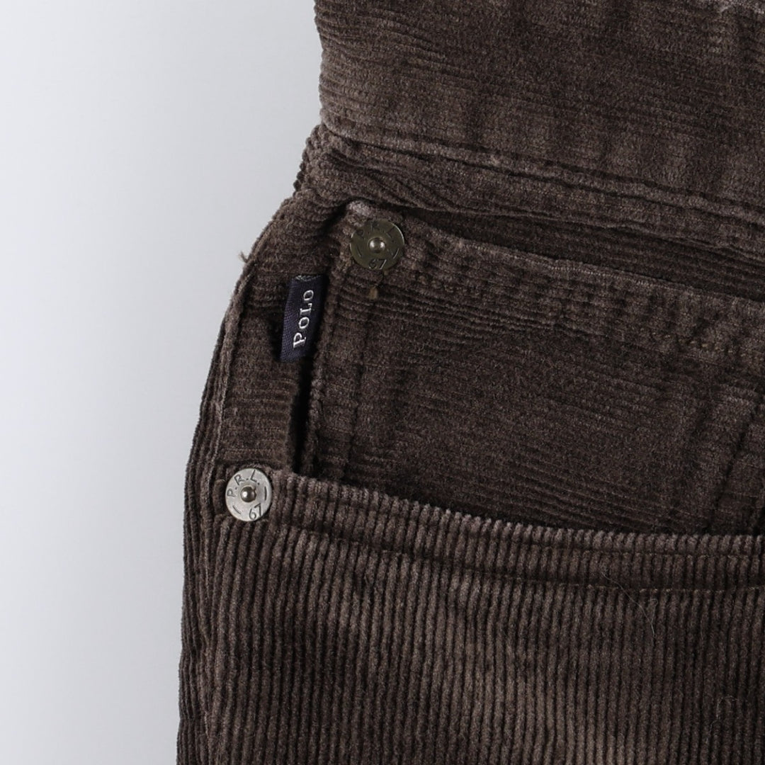 ~90'S Ralph Lauren POLO RALPH LAUREN SLIM FIT Corduroy Pants Men's W34 (approx.) Vintage cotton dark chocolate Vintage Second Hand