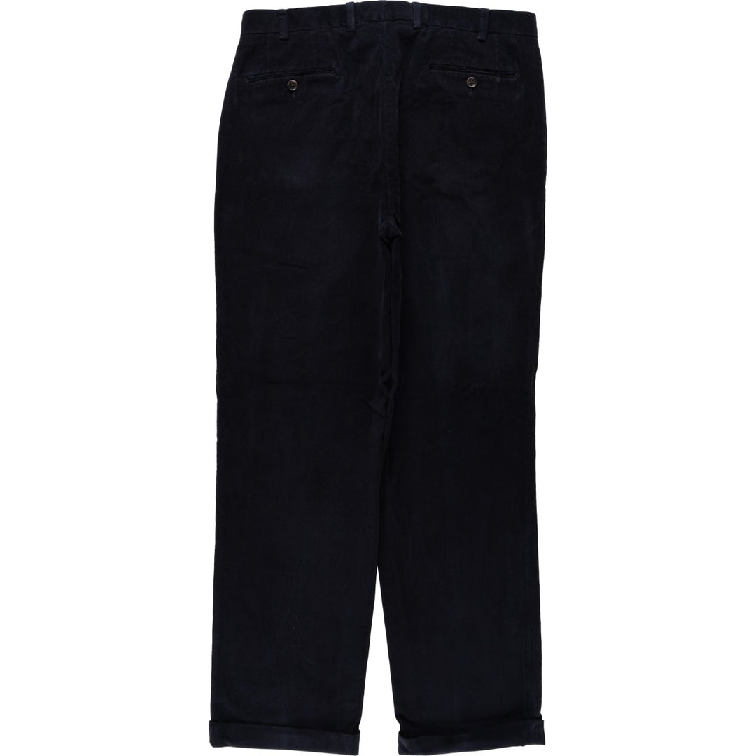 Ralph Lauren LAUREN Two-pleat Corduroy Pants, Men's, Size W34 cotton black type Vintage Second Hand