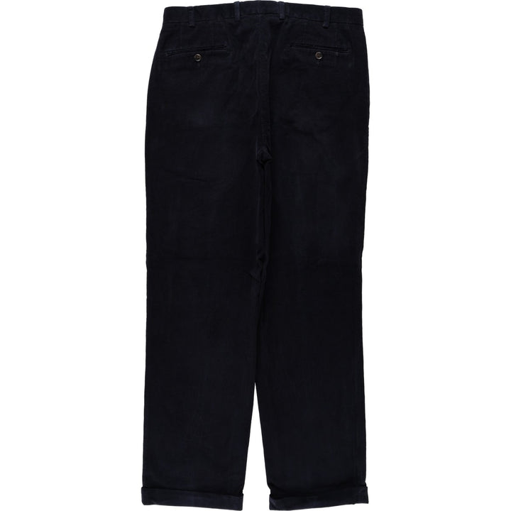 Ralph Lauren LAUREN Two-pleat Corduroy Pants, Men's, Size W34 cotton black type Vintage Second Hand