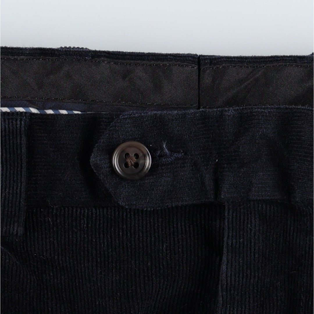 Ralph Lauren LAUREN Two-pleat Corduroy Pants, Men's, Size W34 cotton black type Vintage Second Hand