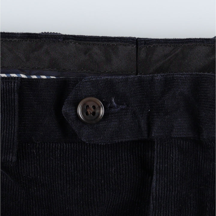 Ralph Lauren LAUREN Two-pleat Corduroy Pants, Men's, Size W34 cotton black type Vintage Second Hand