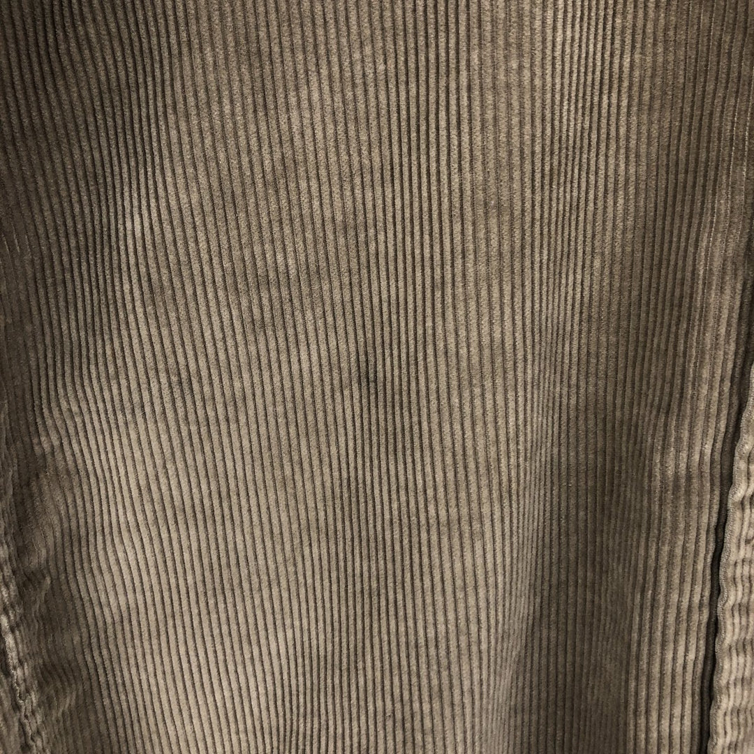 LLBean Long-Sleeve Corduroy Shirt, Made in USA, Men's Size M (approx.) cotton beige type brown Vintage Second Hand