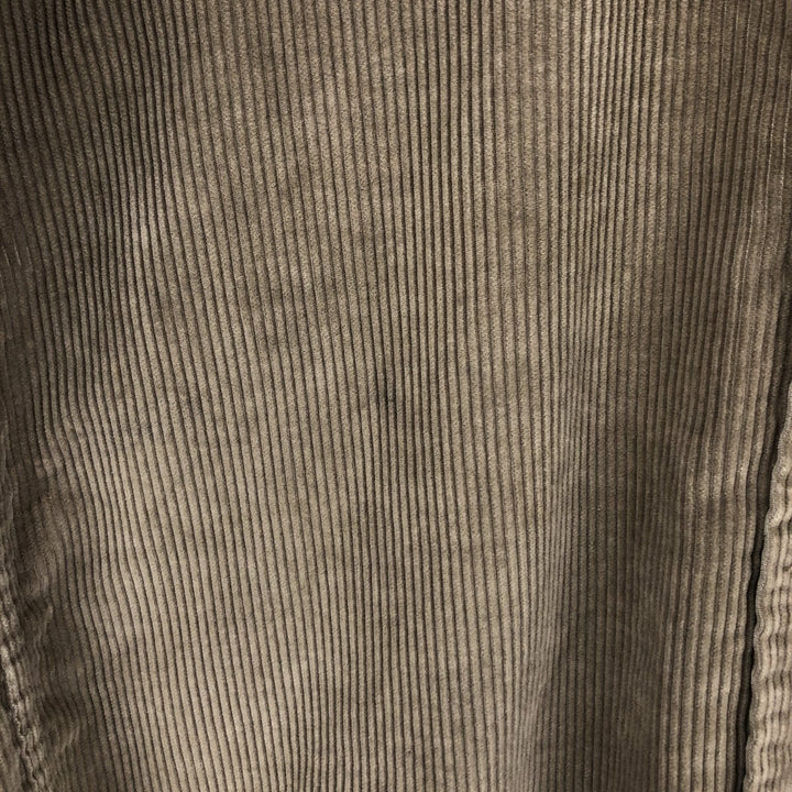 LLBean Long-Sleeve Corduroy Shirt, Made in USA, Men's Size M (approx.) cotton beige type brown Vintage Second Hand