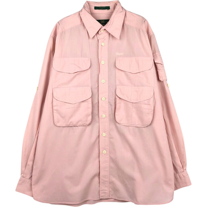 ORVIS Long-Sleeve Fishing Shirt, Men's Size M (approx.) cotton pink type Vintage Second Hand