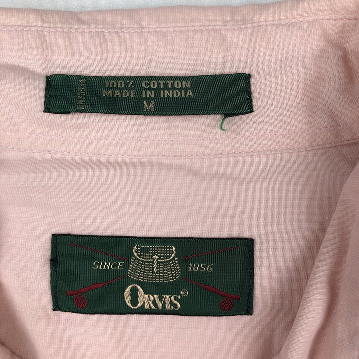 ORVIS Long-Sleeve Fishing Shirt, Men's Size M (approx.) cotton pink type Vintage Second Hand