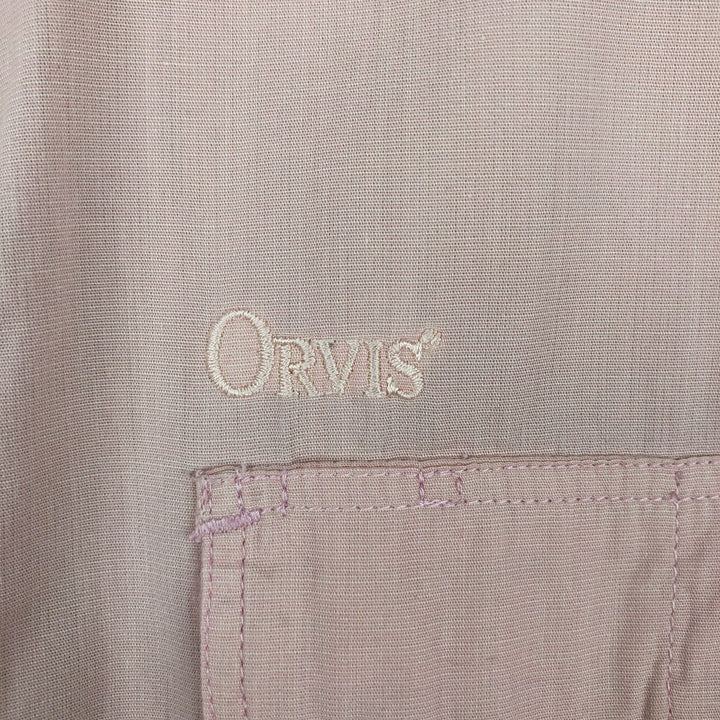 ORVIS Long-Sleeve Fishing Shirt, Men's Size M (approx.) cotton pink type Vintage Second Hand