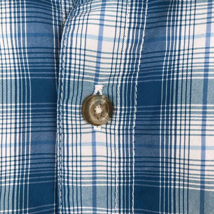 Patagonia 52196SP16 Check Pattern Long Sleeve Fishing Shirt, Men's Size XL (approx.) Nylon turquoise blue Vintage Second Hand
