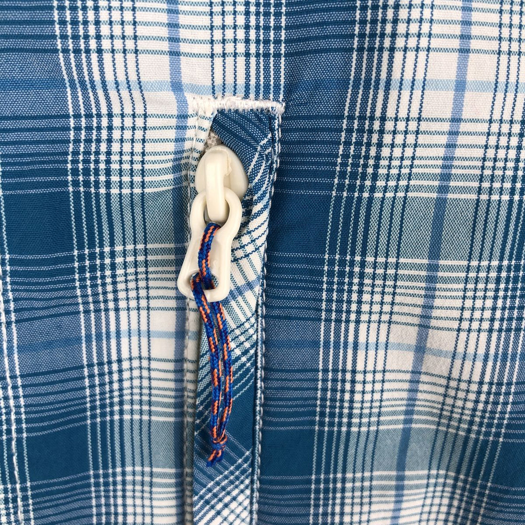 Patagonia 52196SP16 Check Pattern Long Sleeve Fishing Shirt, Men's Size XL (approx.) Nylon turquoise blue Vintage Second Hand