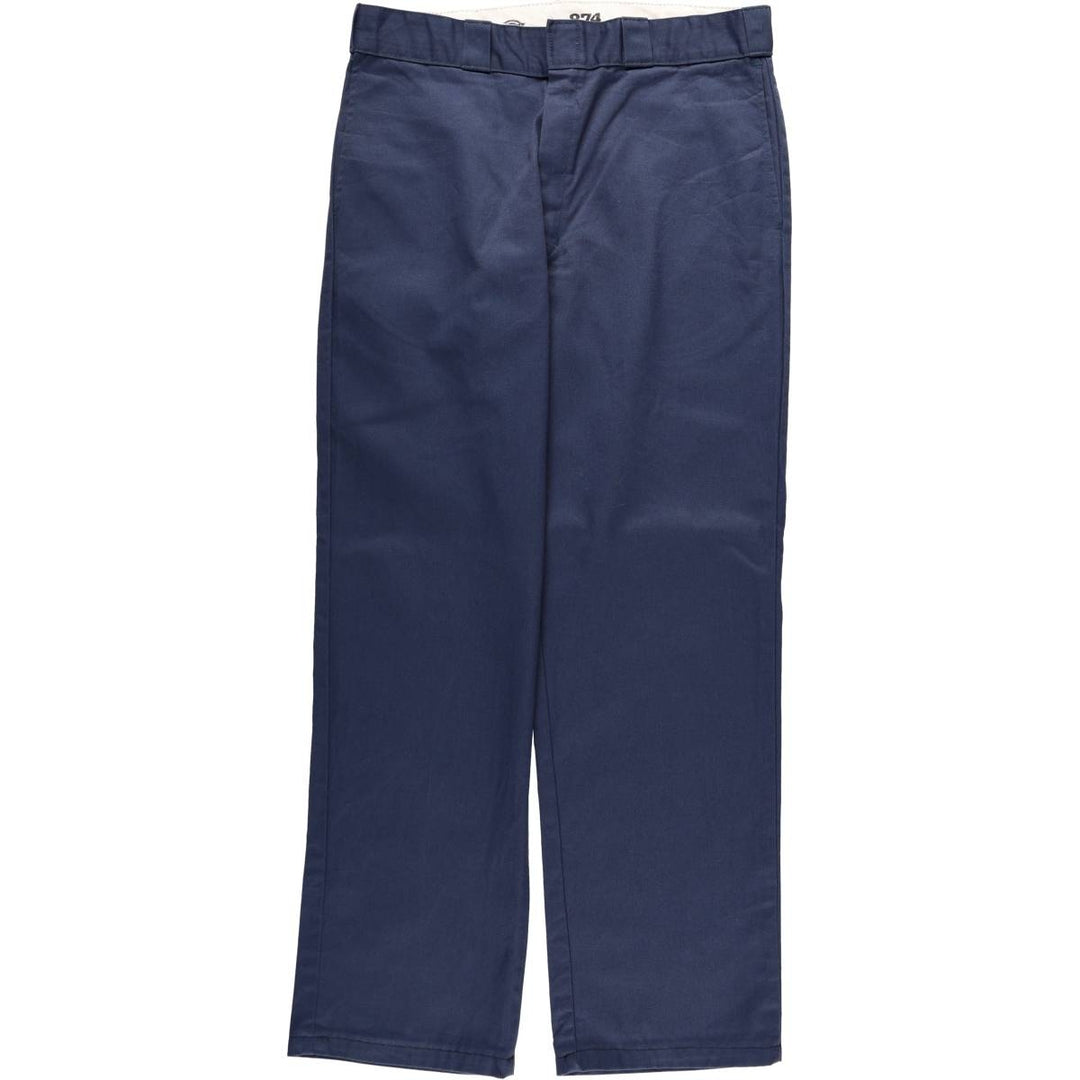 Dickies 874 Original Fit Work Pants, Men's, Size W34 polyester Navy blue Vintage Second Hand