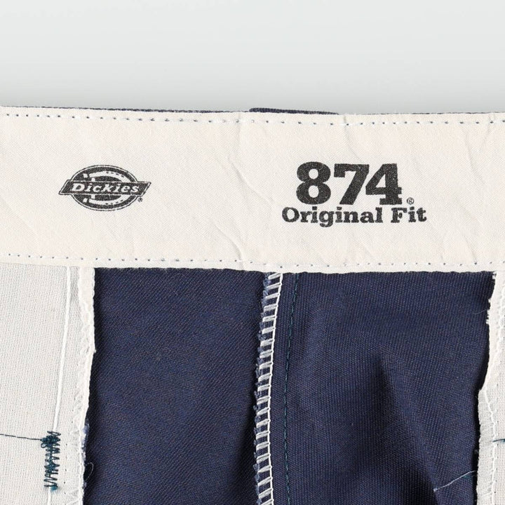 Dickies 874 Original Fit Work Pants, Men's, Size W34 polyester Navy blue Vintage Second Hand