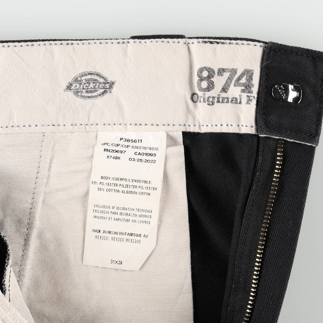 Dickies 874 Original Fit Work Pants, Men's, Size W31 polyester black type Vintage Second Hand