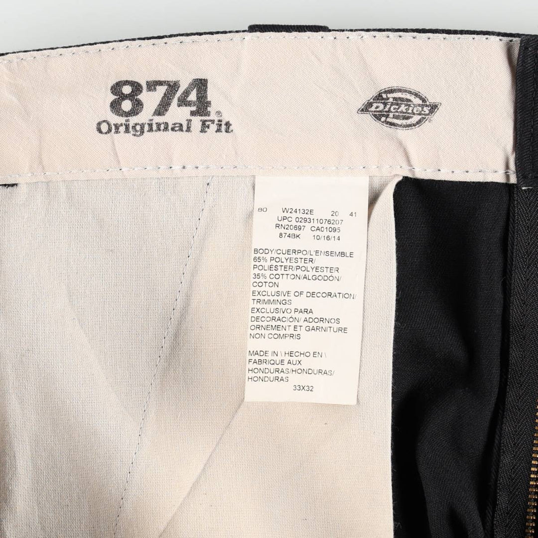 Dickies 874 Original Fit Work Pants, Men's, Size W33 polyester black type Vintage Second Hand