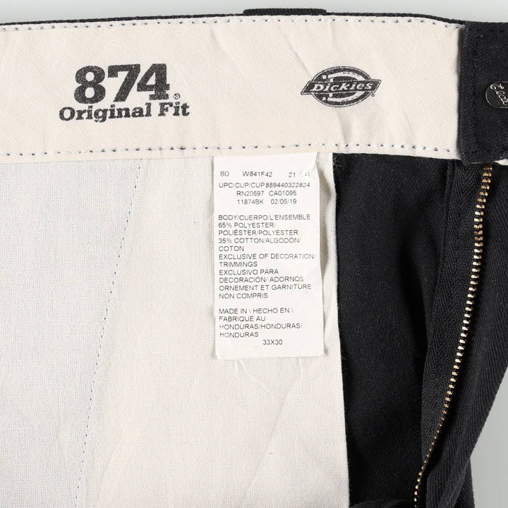 Dickies 874 FLEX ORIGINAL FIT Work Pants for Men, W33 equivalent polyester black type Vintage Second Hand