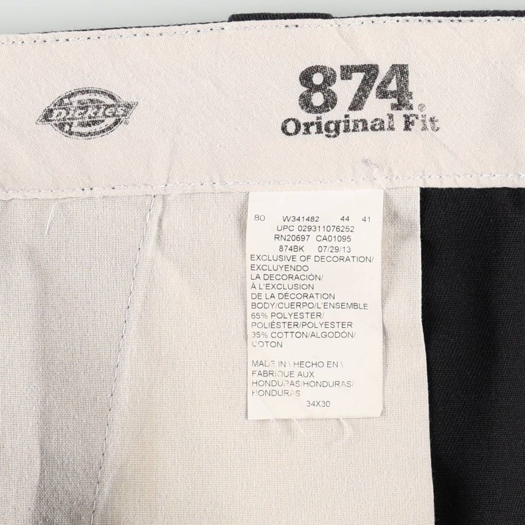 Dickies 874 Original Fit Work Pants, Men's, Size W34 polyester black type Vintage Second Hand