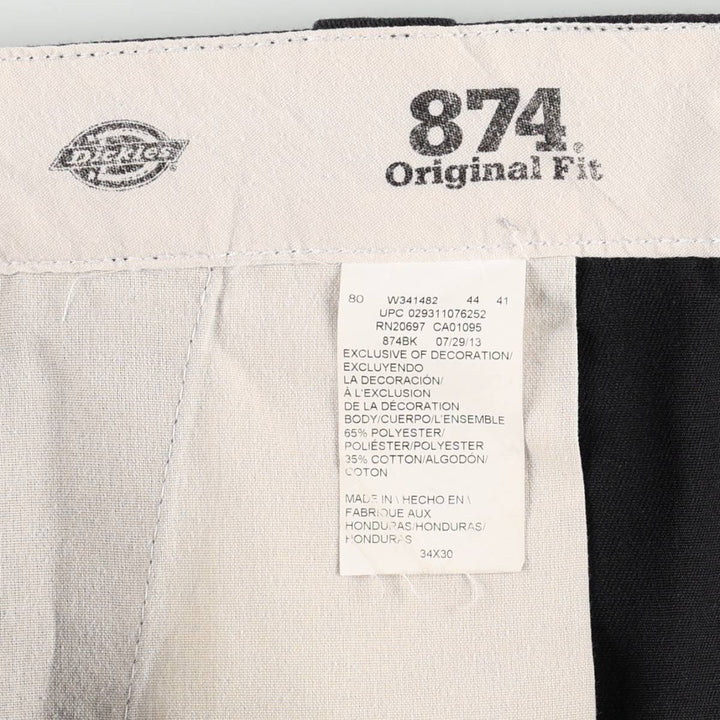 Dickies 874 Original Fit Work Pants, Men's, Size W34 polyester black type Vintage Second Hand