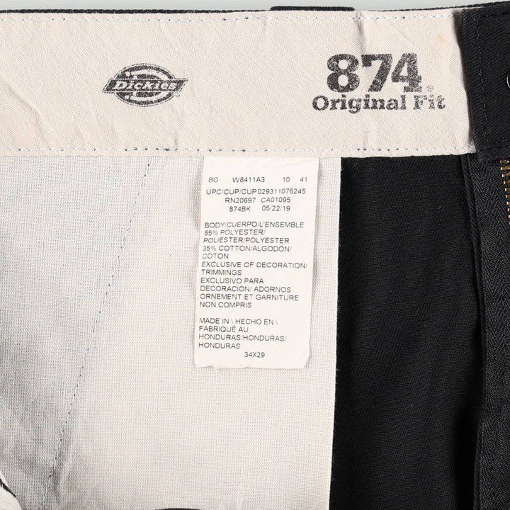 Dickies 874 Original Fit Work Pants, Men's, Size W33 polyester black type Vintage Second Hand
