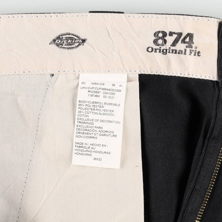 Dickies 874 Original Fit Work Pants for Men, W36 polyester black type Vintage Second Hand