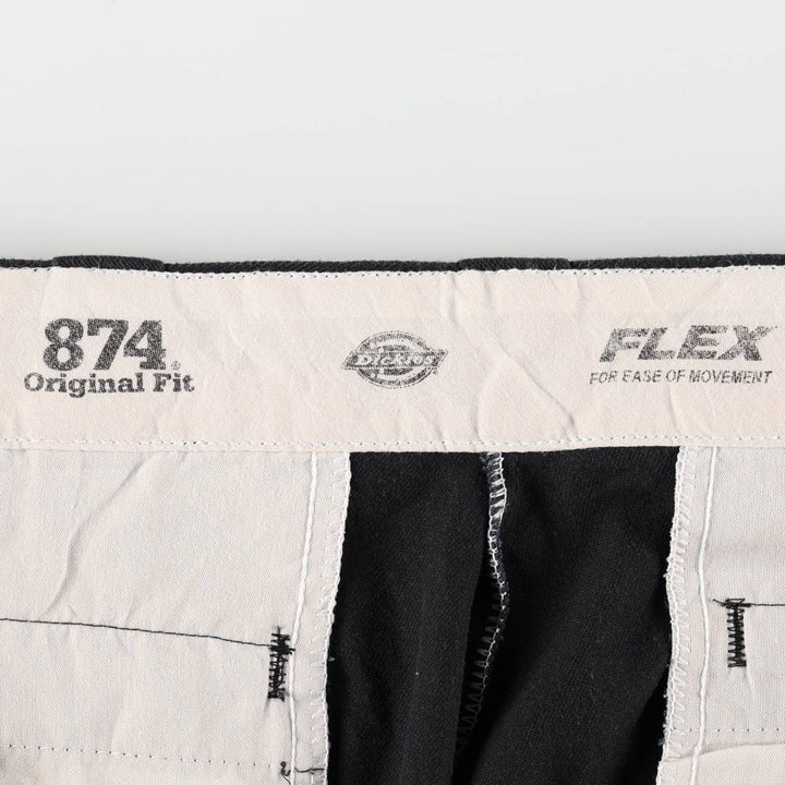 Dickies 874 FLEX ORIGINAL FIT Work Pants, Men's, Size 34 (approx.) polyester black type Vintage Second Hand