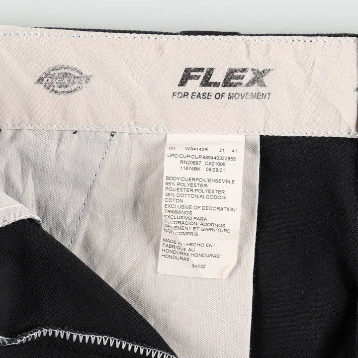 Dickies 874 FLEX ORIGINAL FIT Work Pants, Men's, Size 34 (approx.) polyester black type Vintage Second Hand