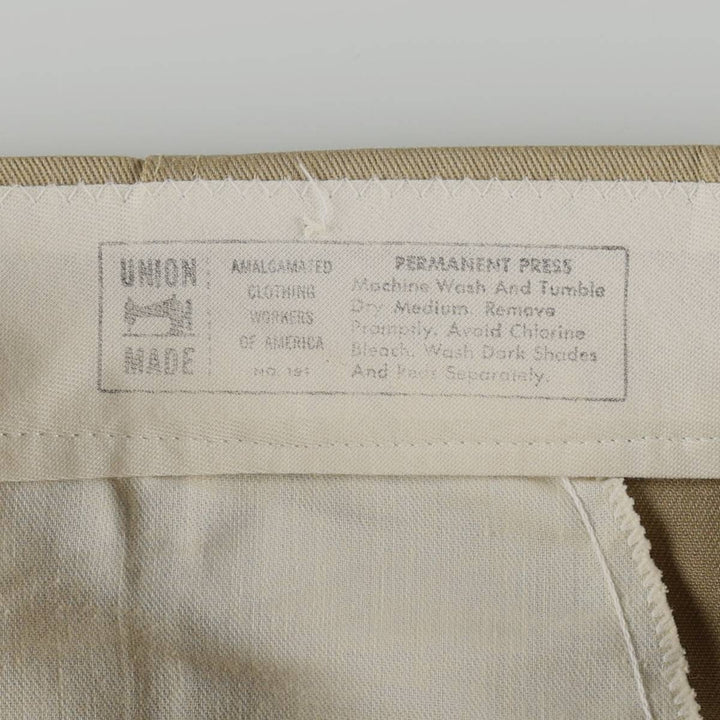 1970'S Work Pants, Made in USA, Men's Size W34 (approx.), Vintage unclear Beige type Vintage Second Hand