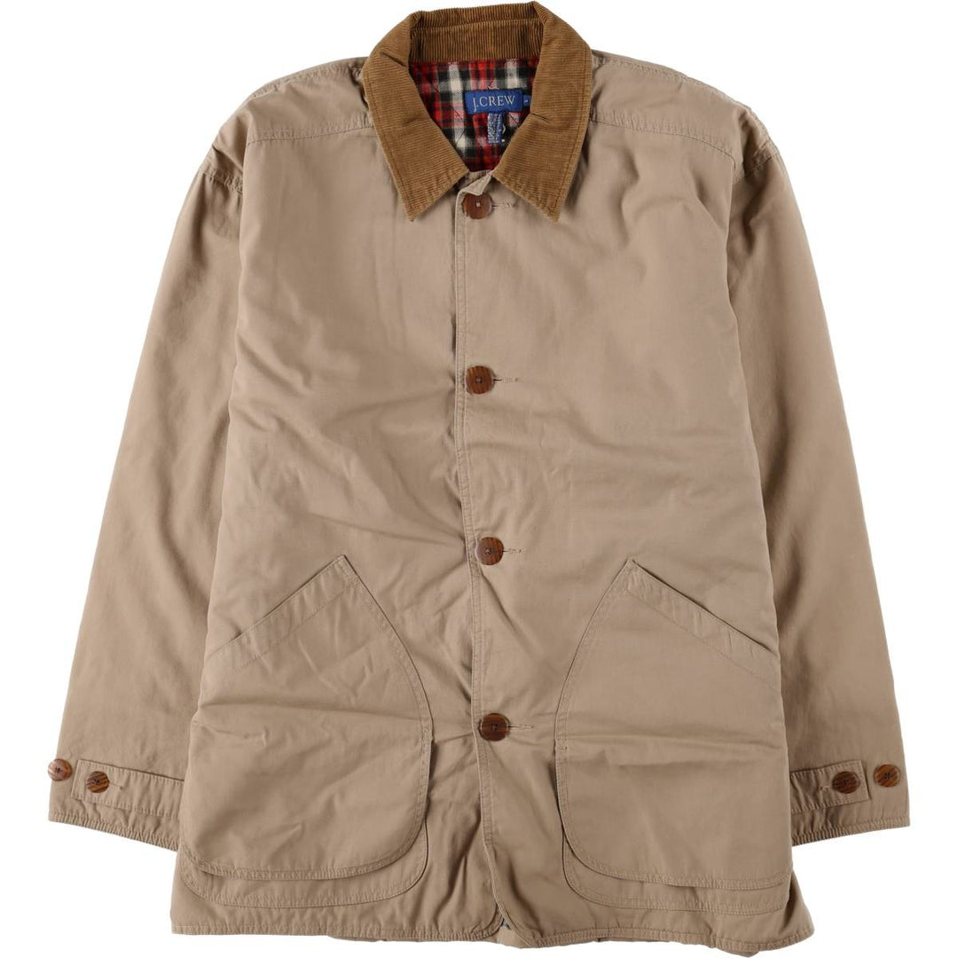 90'S J.Crew Vintage Hunting Jacket, Men's Size L cotton beige type brown Vintage Second Hand