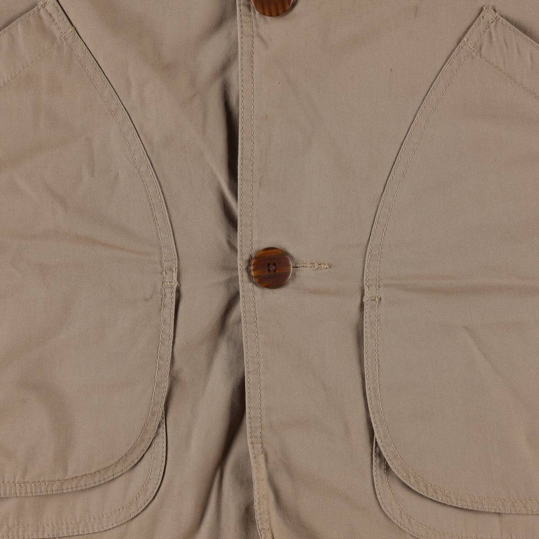 90'S J.Crew Vintage Hunting Jacket, Men's Size L cotton beige type brown Vintage Second Hand
