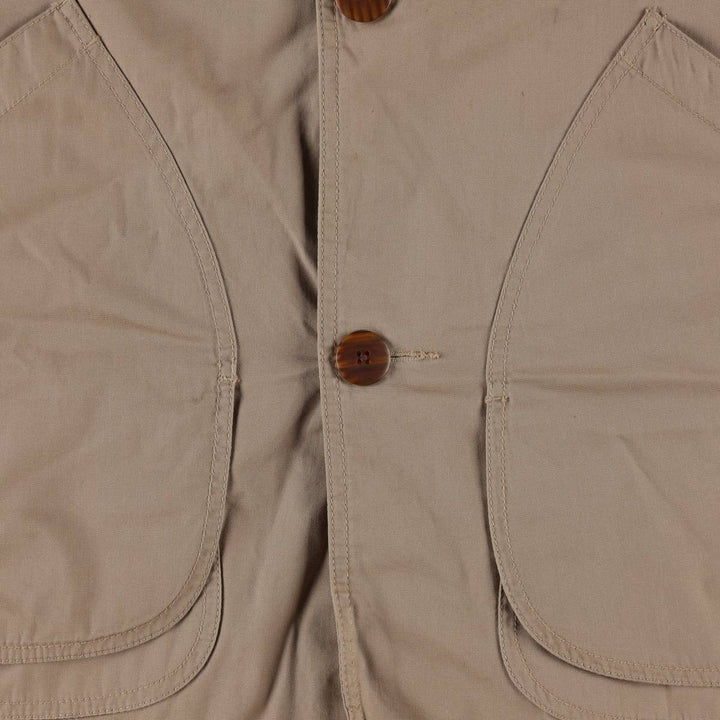 90'S J.Crew Vintage Hunting Jacket, Men's Size L cotton beige type brown Vintage Second Hand