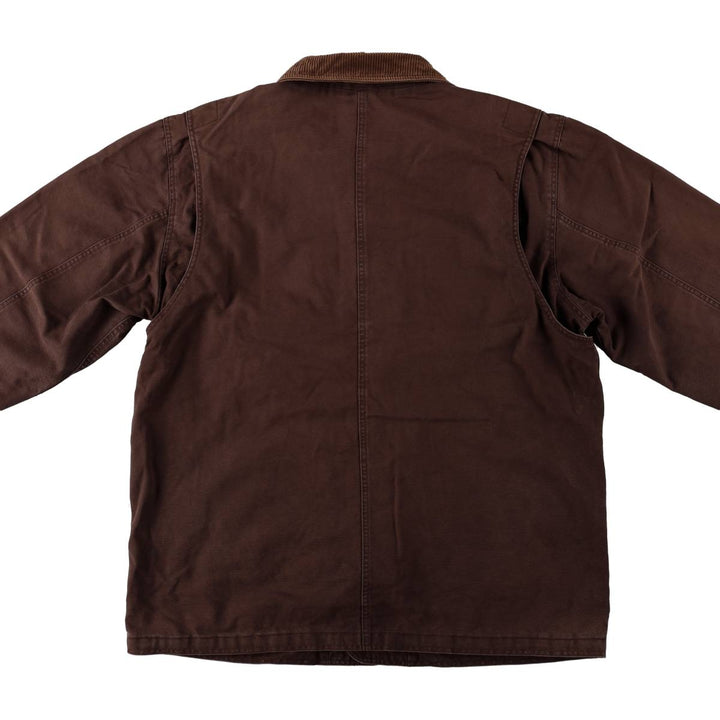 1990'S Lands' End corduroy collar hunting jacket, men's size XL (approx.) cotton brown type Vintage Second Hand