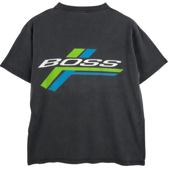 90'S Hugo Boss Short-Sleeve Printed T-Shirt, Men's Size M (Equivalent), Vintage unclear Charcoal Vintage Second Hand