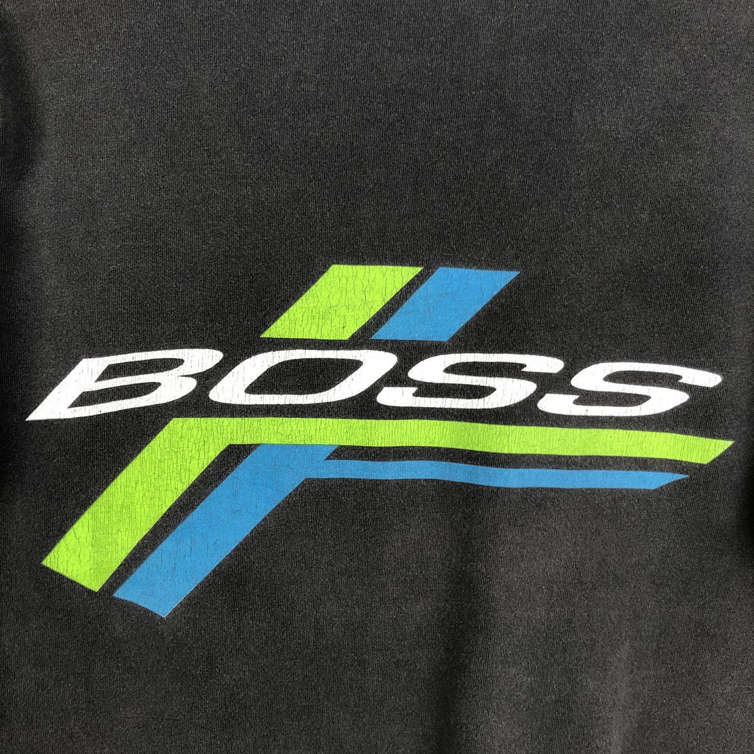 90'S Hugo Boss Short-Sleeve Printed T-Shirt, Men's Size M (Equivalent), Vintage unclear Charcoal Vintage Second Hand