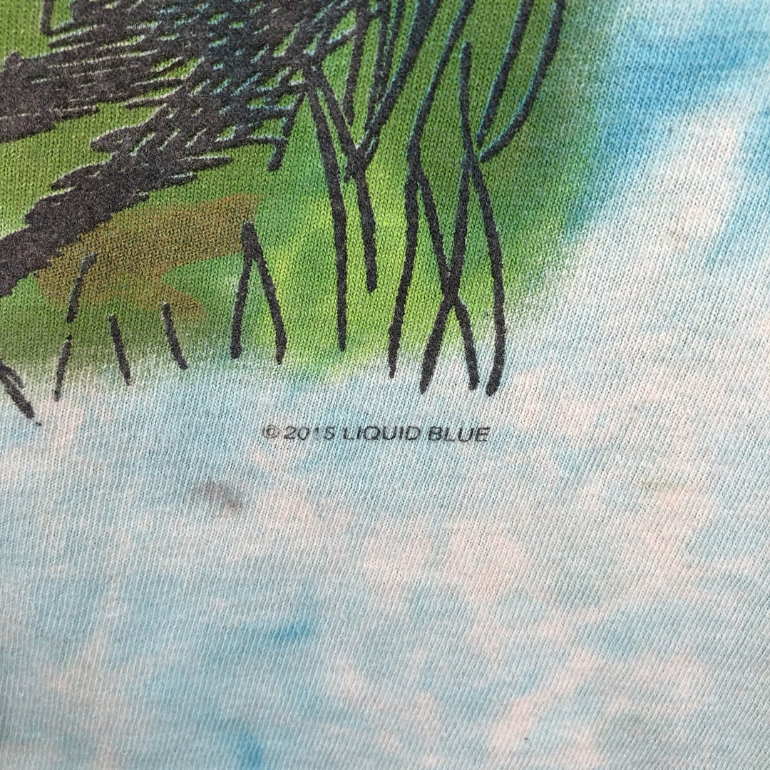 Liquid Blue Alice's Adventures in Wonderland Tie-Dye Pattern Movie T-Shirt (Men's XL equivalent) cotton Blue type light blue Vintage Second Hand
