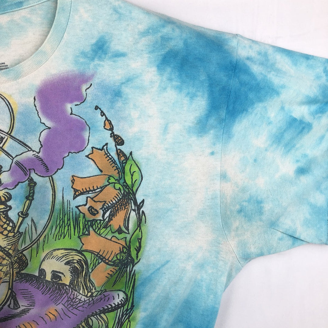 Liquid Blue Alice's Adventures in Wonderland Tie-Dye Pattern Movie T-Shirt (Men's XL equivalent) cotton Blue type light blue Vintage Second Hand