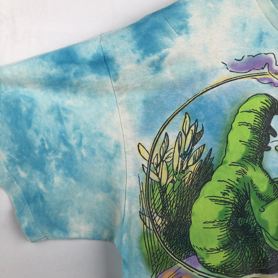 Liquid Blue Alice's Adventures in Wonderland Tie-Dye Pattern Movie T-Shirt (Men's XL equivalent) cotton Blue type light blue Vintage Second Hand