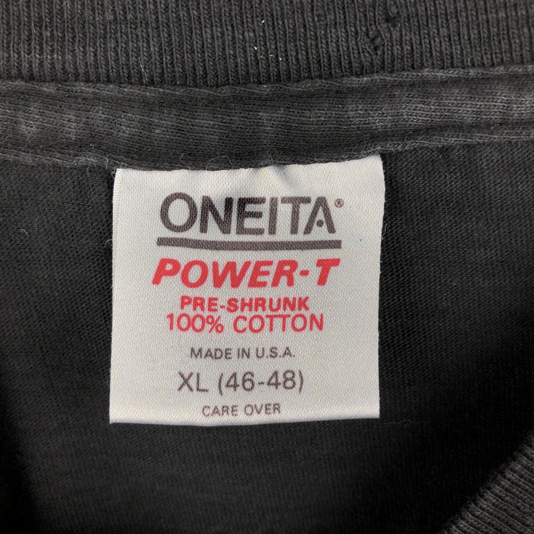 ONEITA POWER-T MAGNUM PI (Magnum P.I. Movie T-shirt) - Made in USA - Men's XL equivalent. cotton black type Vintage Second Hand