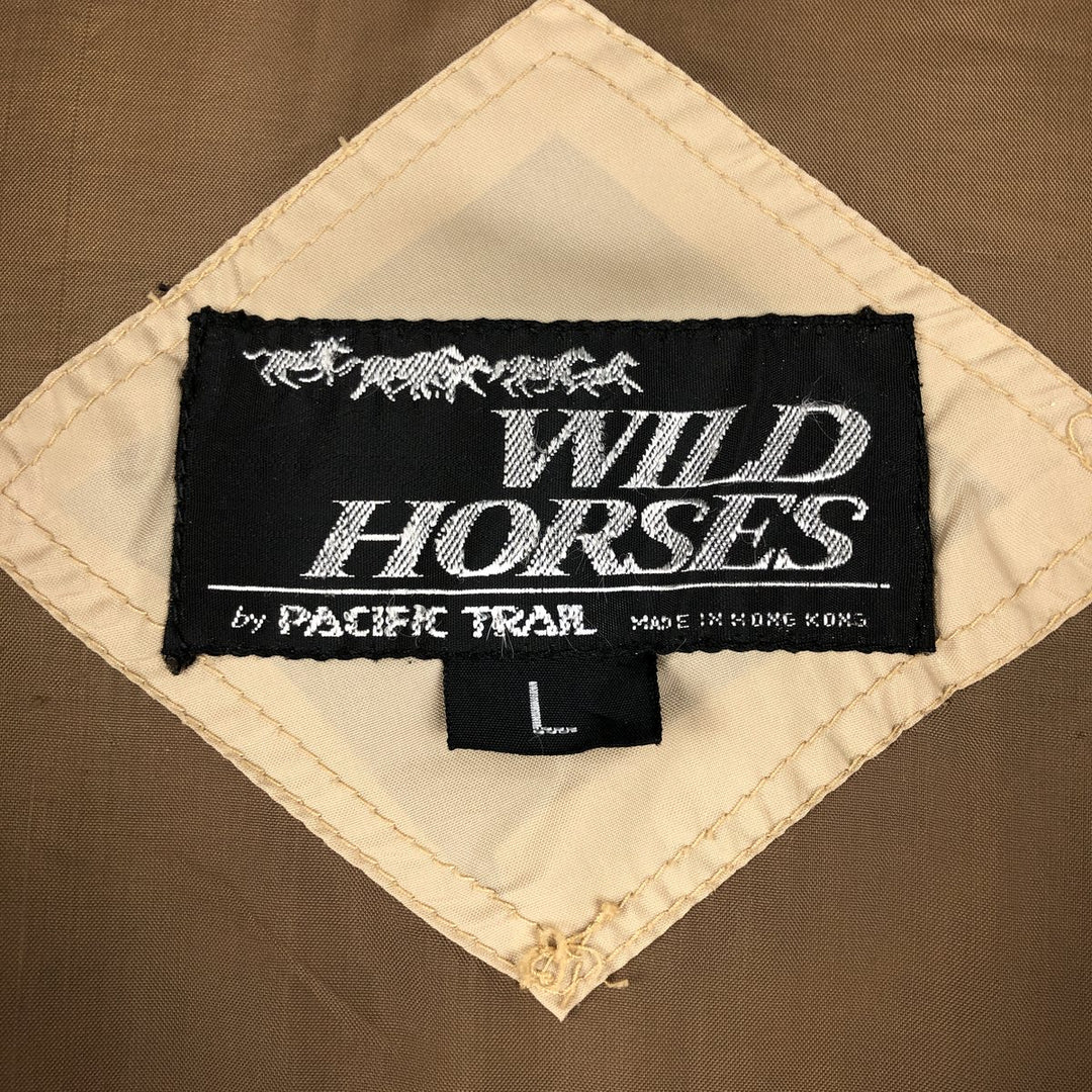 Pacific Trail Wild Horses Padded Jacket Puffer Jacket Men's Size L Nylon brown type Vintage Second Hand