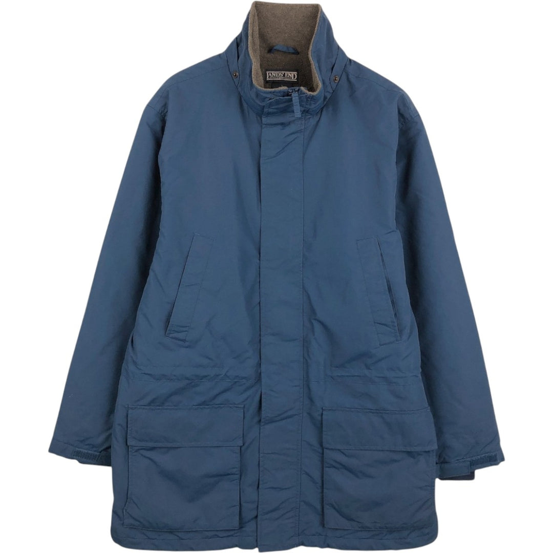 Vintage 80s-90'S Lands' End padded puffer jacket, men's size L Nylon navy blue type Vintage Second Hand
