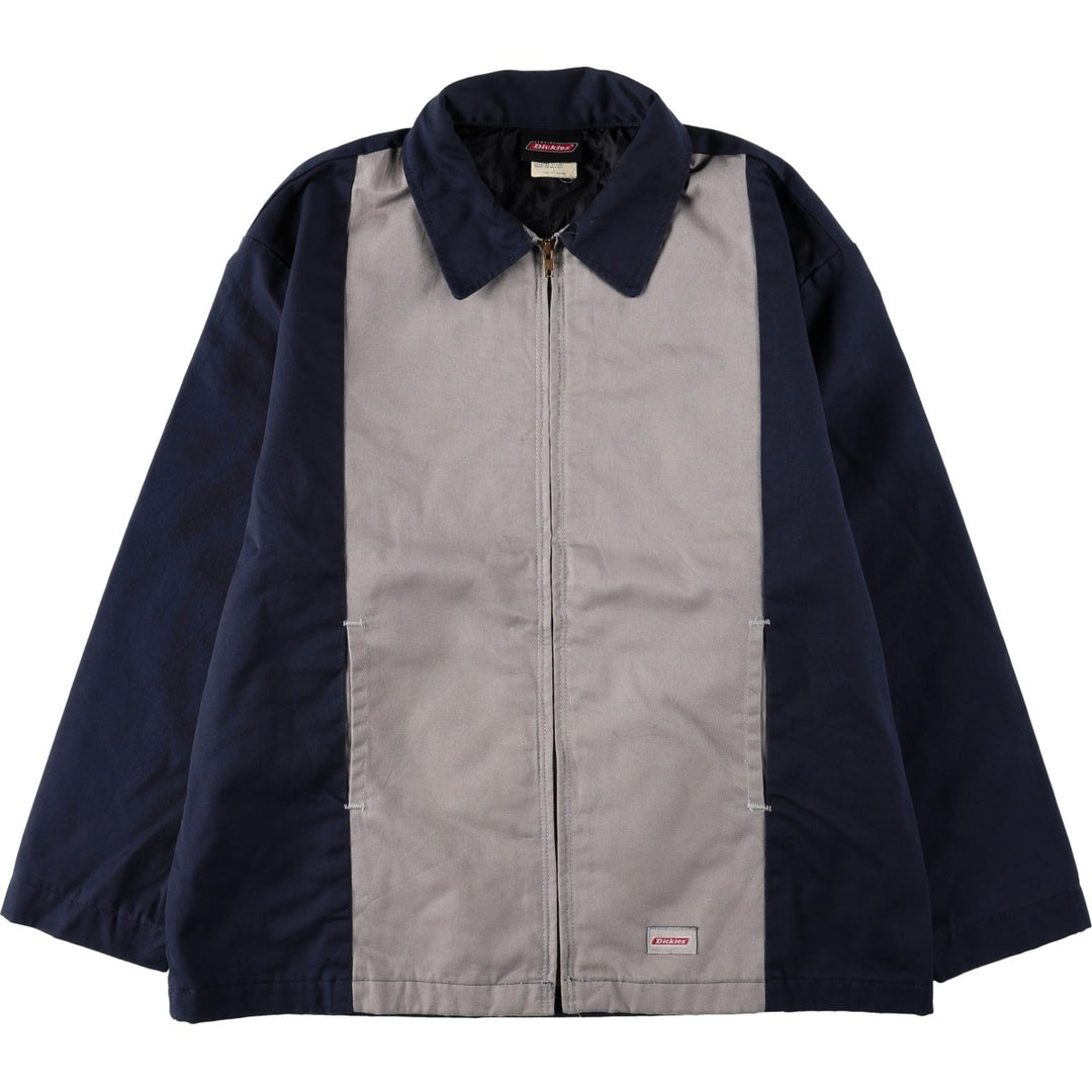 Dickies padded two-tone work jacket, men's size L (approx.) polyester navy blue type Vintage Second Hand