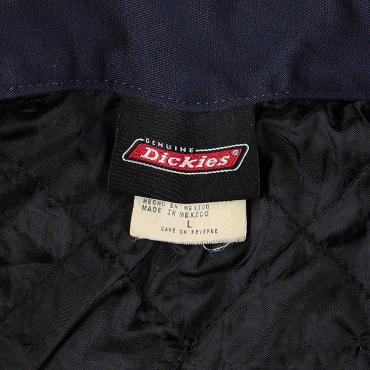Dickies padded two-tone work jacket, men's size L (approx.) polyester navy blue type Vintage Second Hand